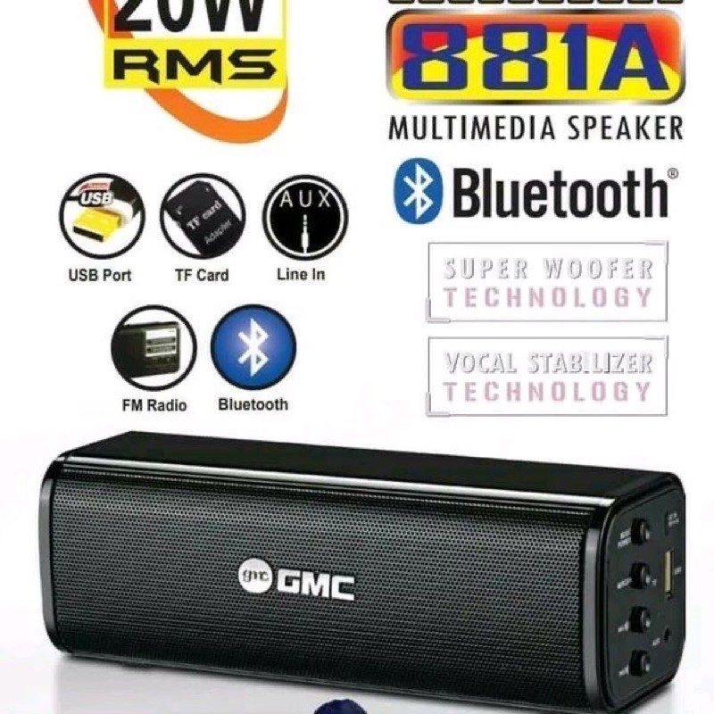 GMC-881A Speaker bluetooth support memori aux radio / Speaker Bluetooth Gmc 881A Super Bass