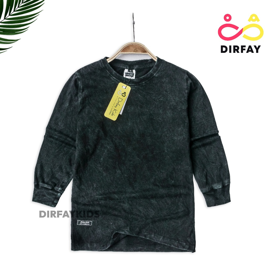 Dirfay Kids Kaos Anak Lengan Panjang Washing Usia 1-12 Tahun