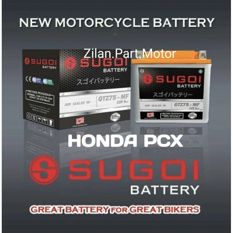 Aki kering sugoi tipe gtz7s mf, for honda pcx. lisensi jepang