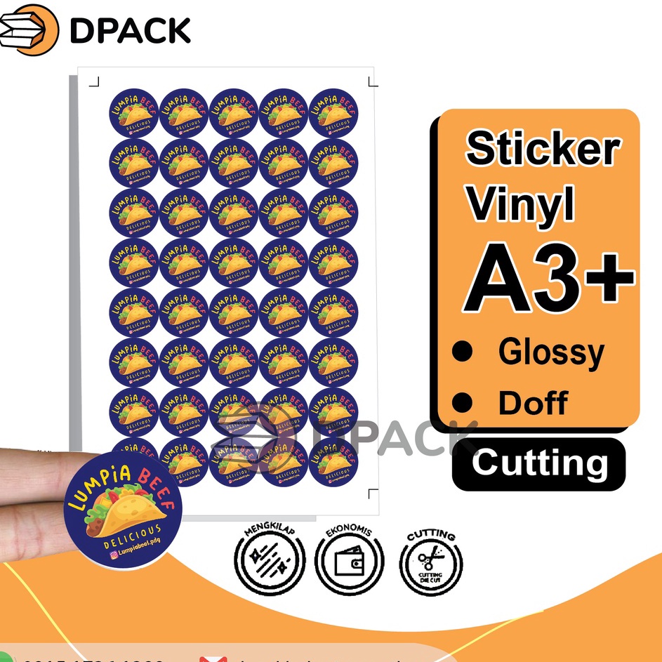 

Cetak Stiker Vinyl A3+ I Cetak Label Kemasan (print&cut)