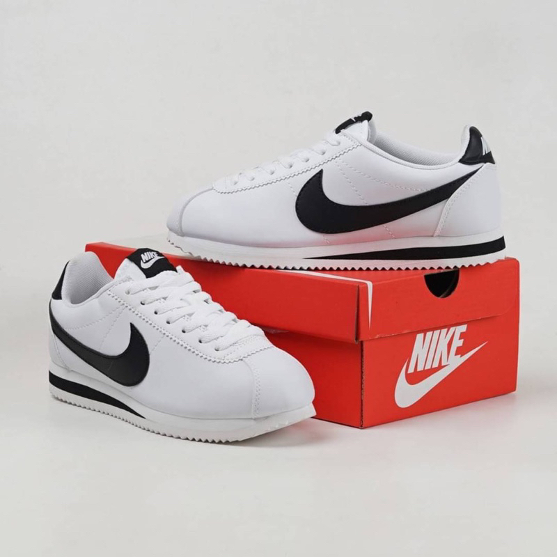 SEPATU NIKE PUTIH BLACK CORTEZ / SEPATU PRIA WANITA CORTEZ / NIKE CORTEZ PUTIH HITAM