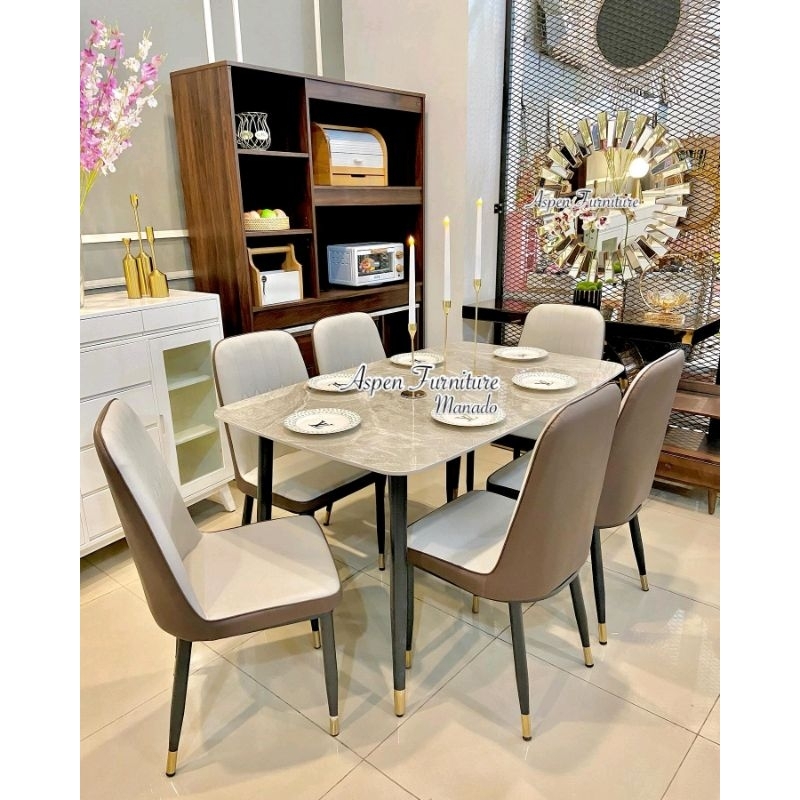Meja makan granit 6kursi (khusus manado)