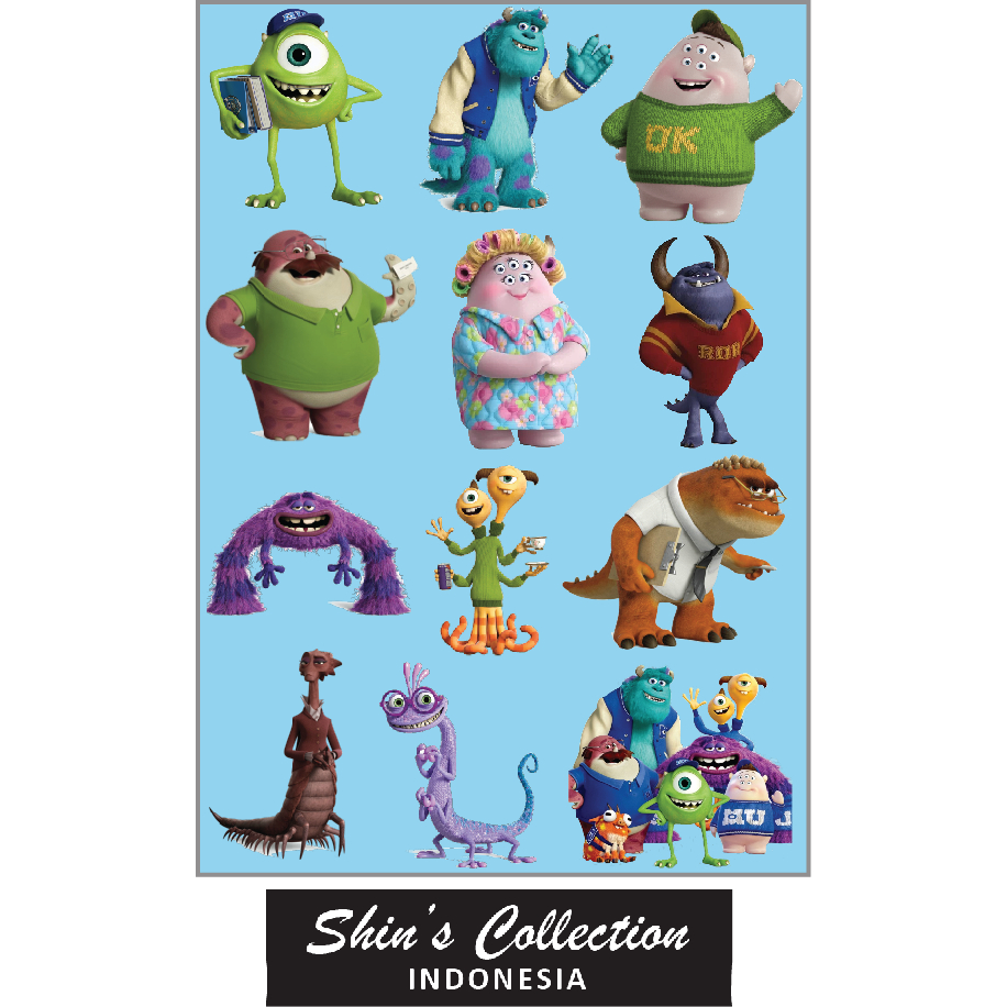 

Sticker stiker murah antiair transparan Monster inc university 1 pc