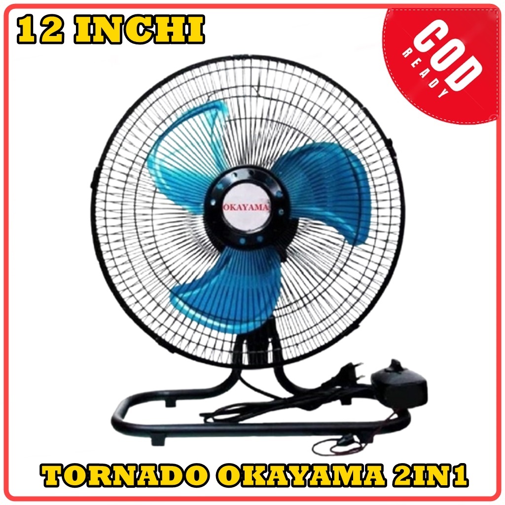 Kipas Angin 2in1 TORNADO OKAYAMA 12 Inchi BODY BESI