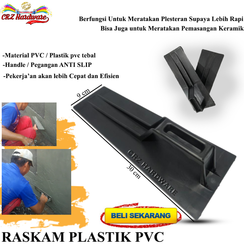 Raskam Plastik PVC Roskam Gosokan Plester Acian Semen Dinding Tembok Lantai Reskam Aci
