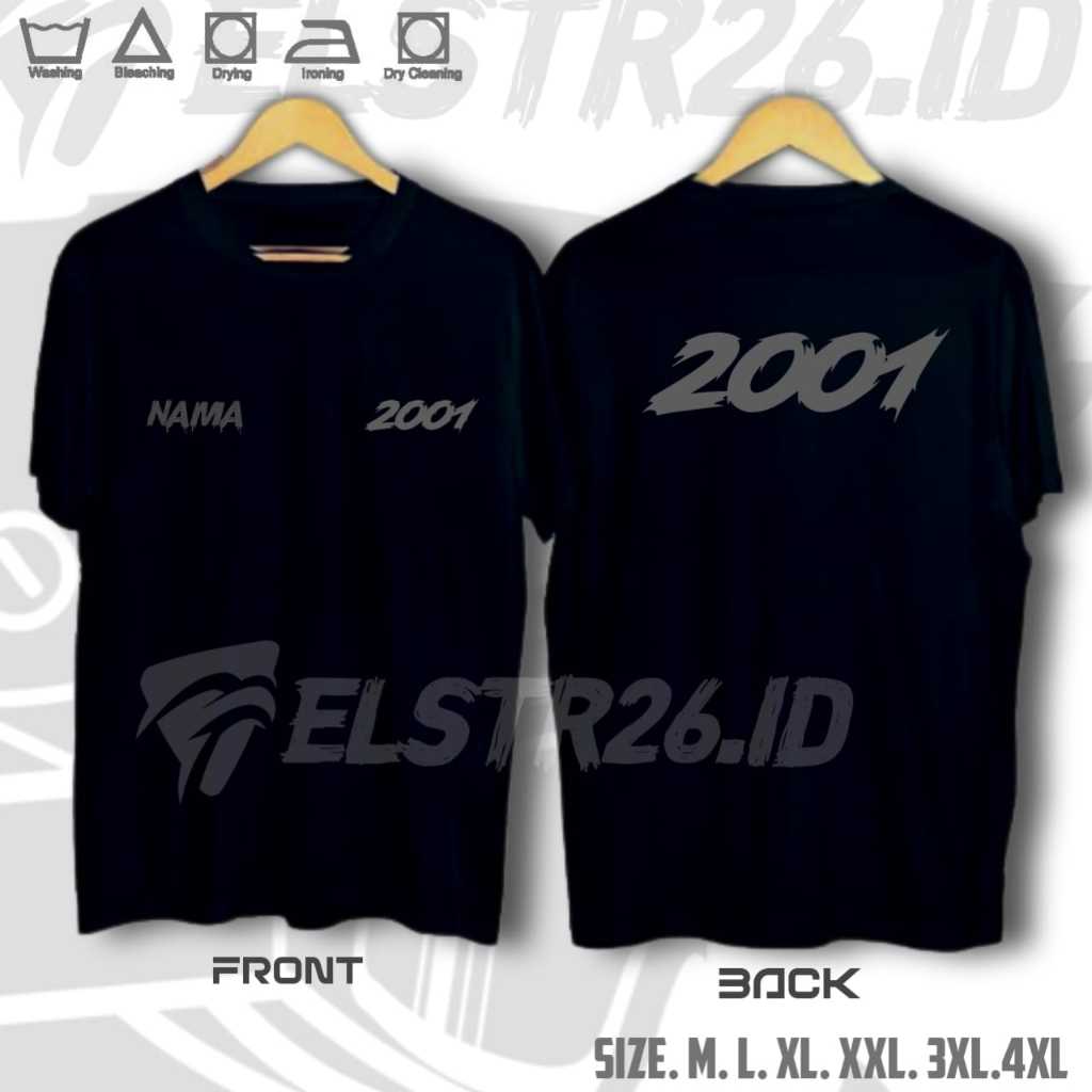 KAOS TAHUN LAHIR | BAJU TAHUN KELAHIRAN 2001-2002  | FREE TAMBAH NAMA KAMU | COTTON COMBED 24S | BIS