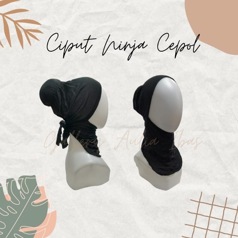 Ciput Ninja Cepol / Dalaman kerudung Cepol Warna Hitam