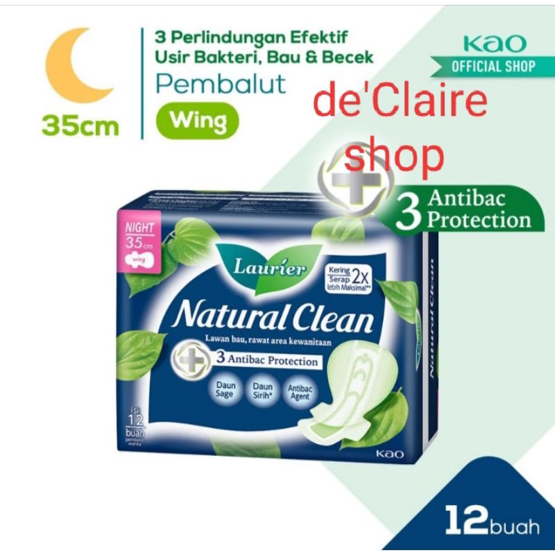 Laurier Natural Clean 35cm Isi 12pc