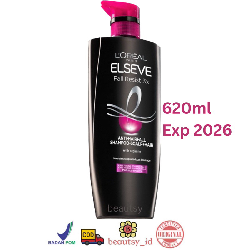 Loreal Shampoo Fall Resist 620ml Anti Hair Fall - Sampo Rambut Anti Rontok Elseve Original COD