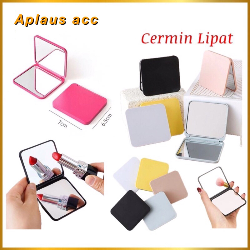 Cermin Lipat Portable Travelling Kaca Cermin Lipat Make Up Persegi Serbaguna