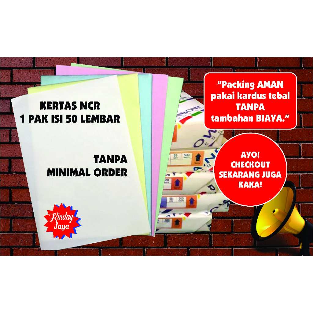 

Kertas NCR Top Middle Bottom Eceran 1 pak Isi 50 lembar