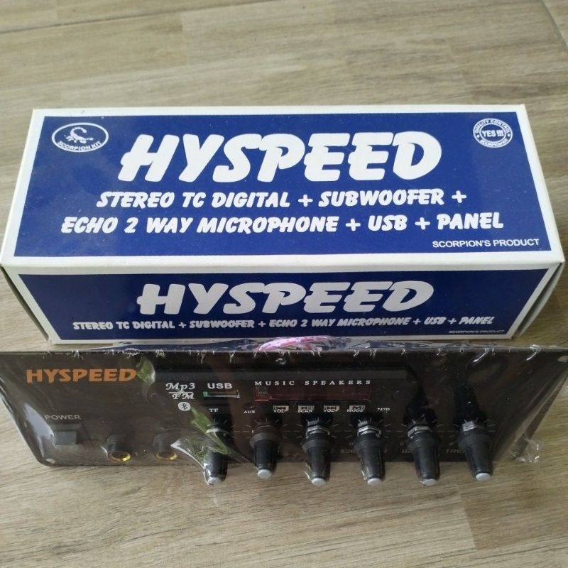 Hyspeed Tone control stereo plus subwoofer plus echo plus MP3 plus panel