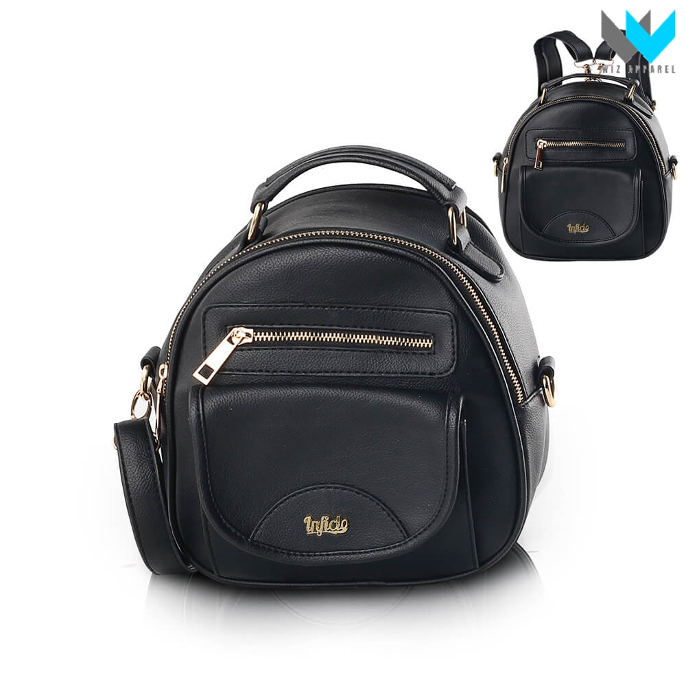 Tas Kulit Wanita Ransel Backpack Gendong Kecil Tali Original Hitam - Wiz Apparel