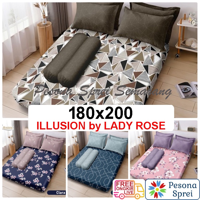 PROMO HARI INI SPREI LADY ROSE 180x200 ILLUSION / SPREI LADY ROSE KING ILLUSION / SPREI ILLUSION KIN
