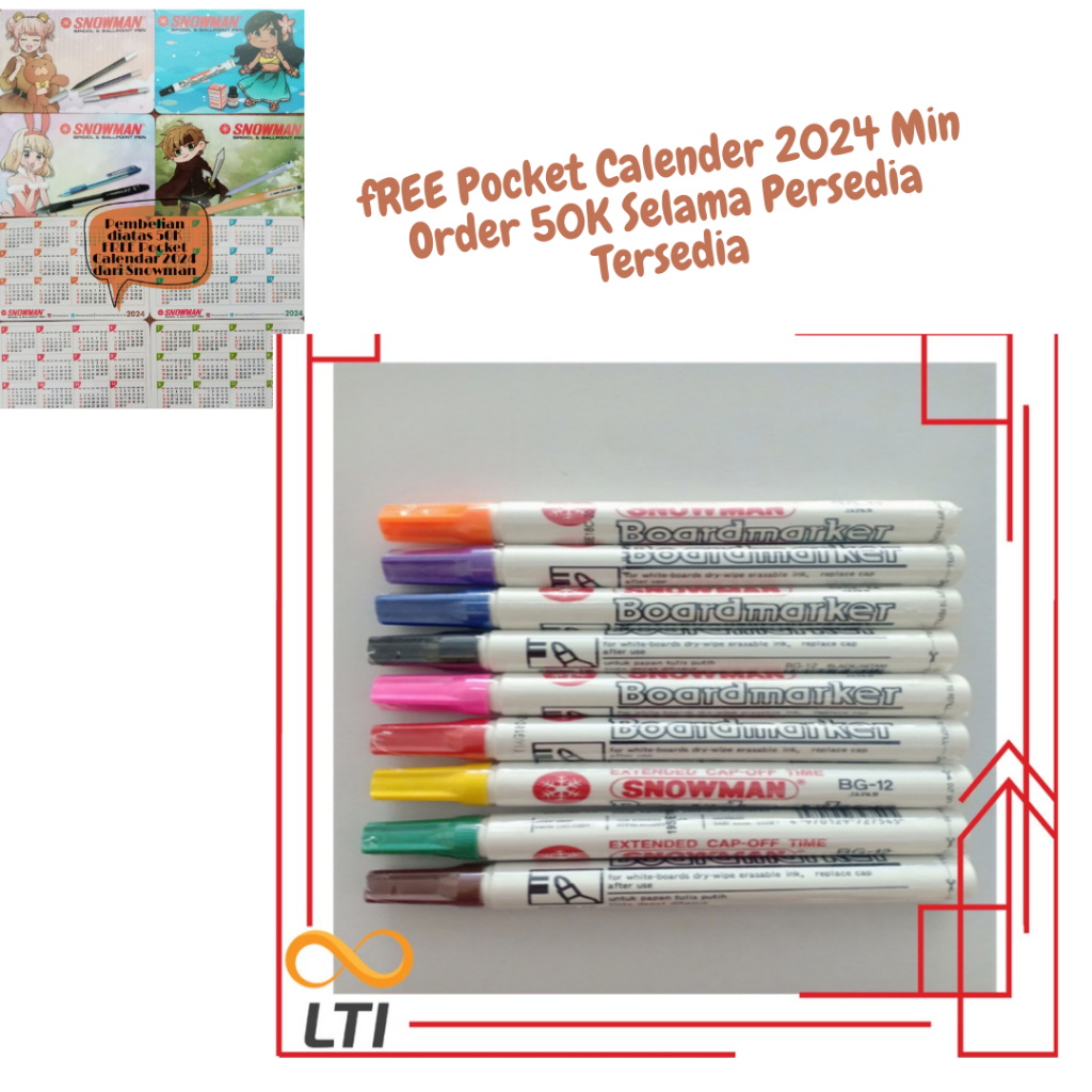 

Spidol Snowman White Board BG-12 / Spidol Non Permanent BG 12 Non Permanen (PCS) - HEMAT