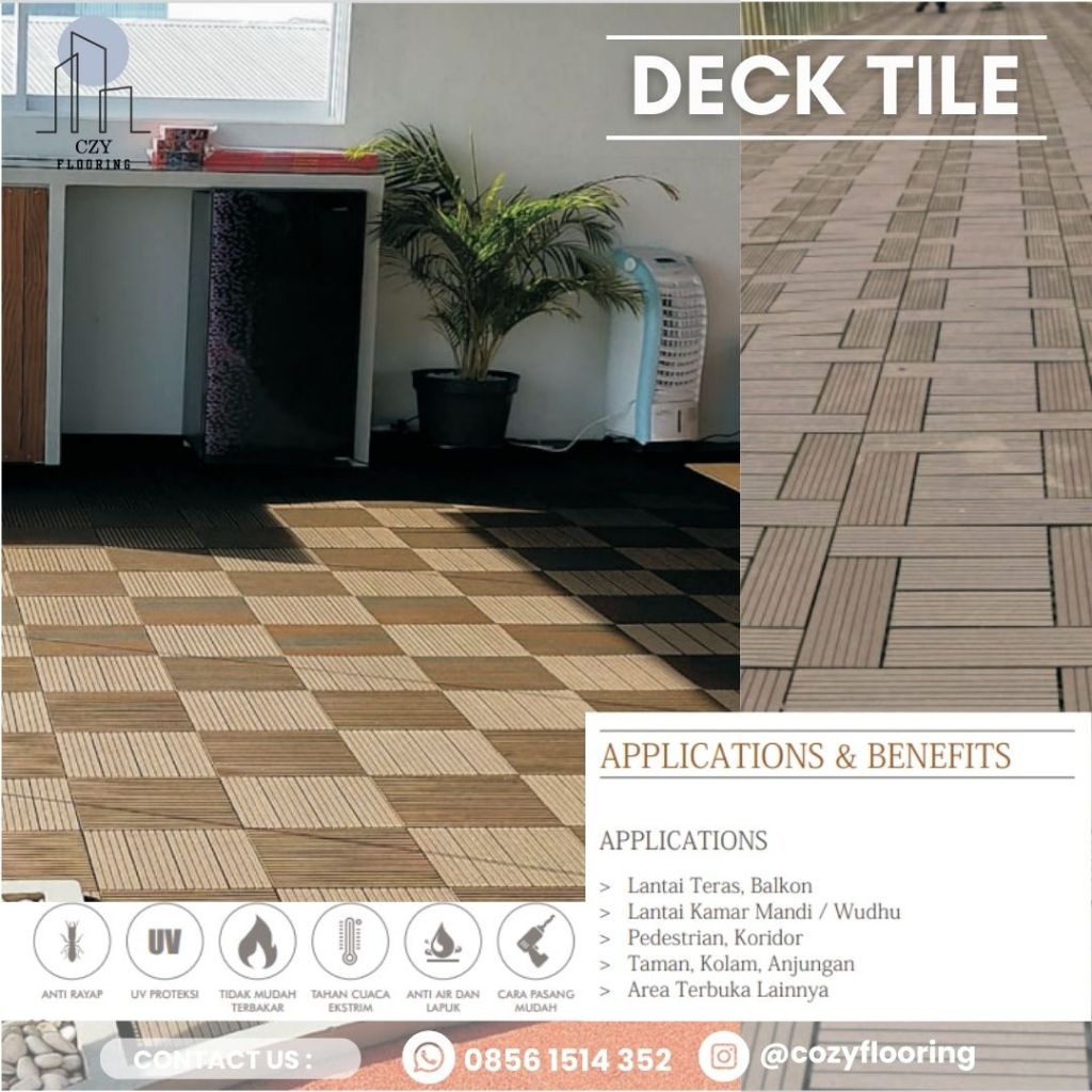 WPC Decking Tile Kayu Asri / WPC Outdoor