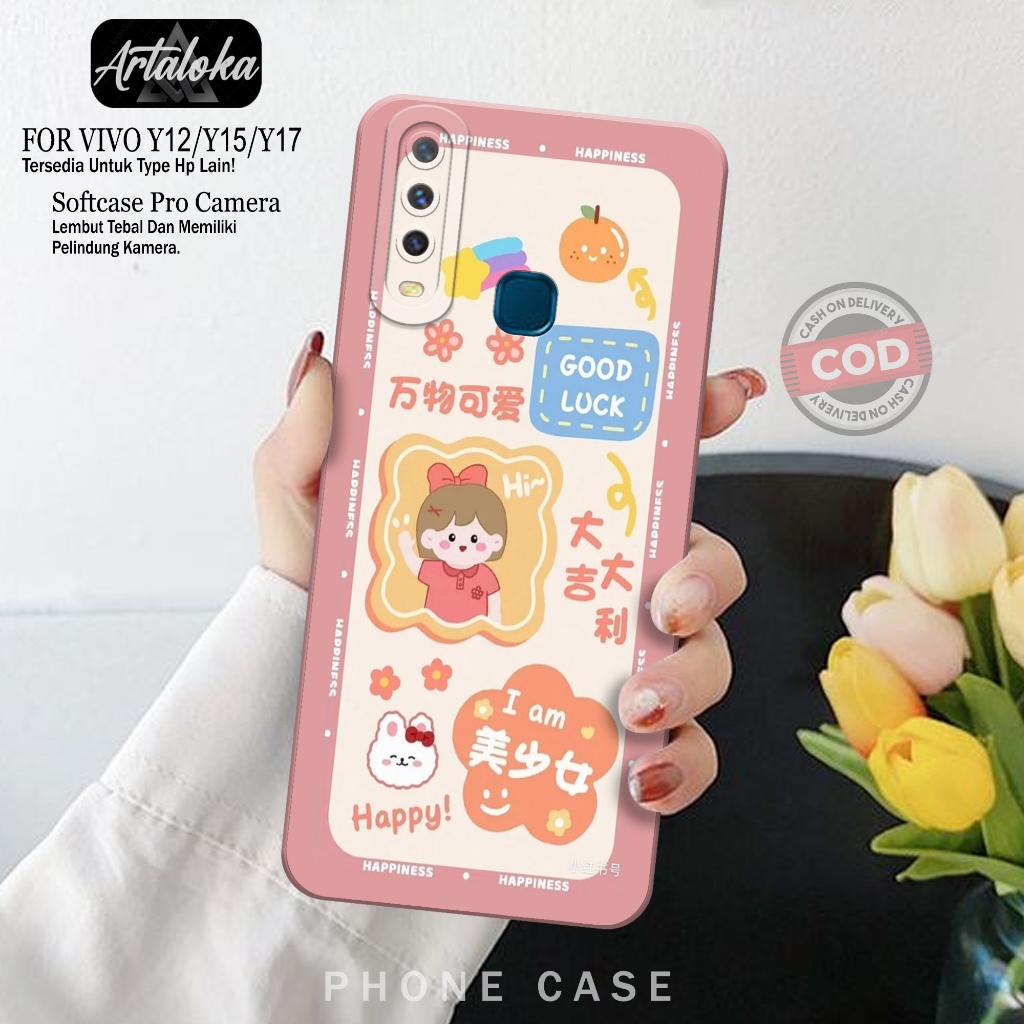 Softcase Hp Vivo Y12/Y15/Y17 Fashion Case Kartun Case Vivo Y12/Y15/Y17 Silikon TPU Pro Camera Casing