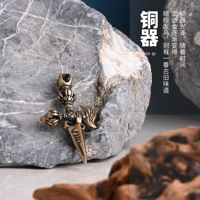 Kalung Liontin Kuningan Tibet Perunggu Vajra Pria Wanita