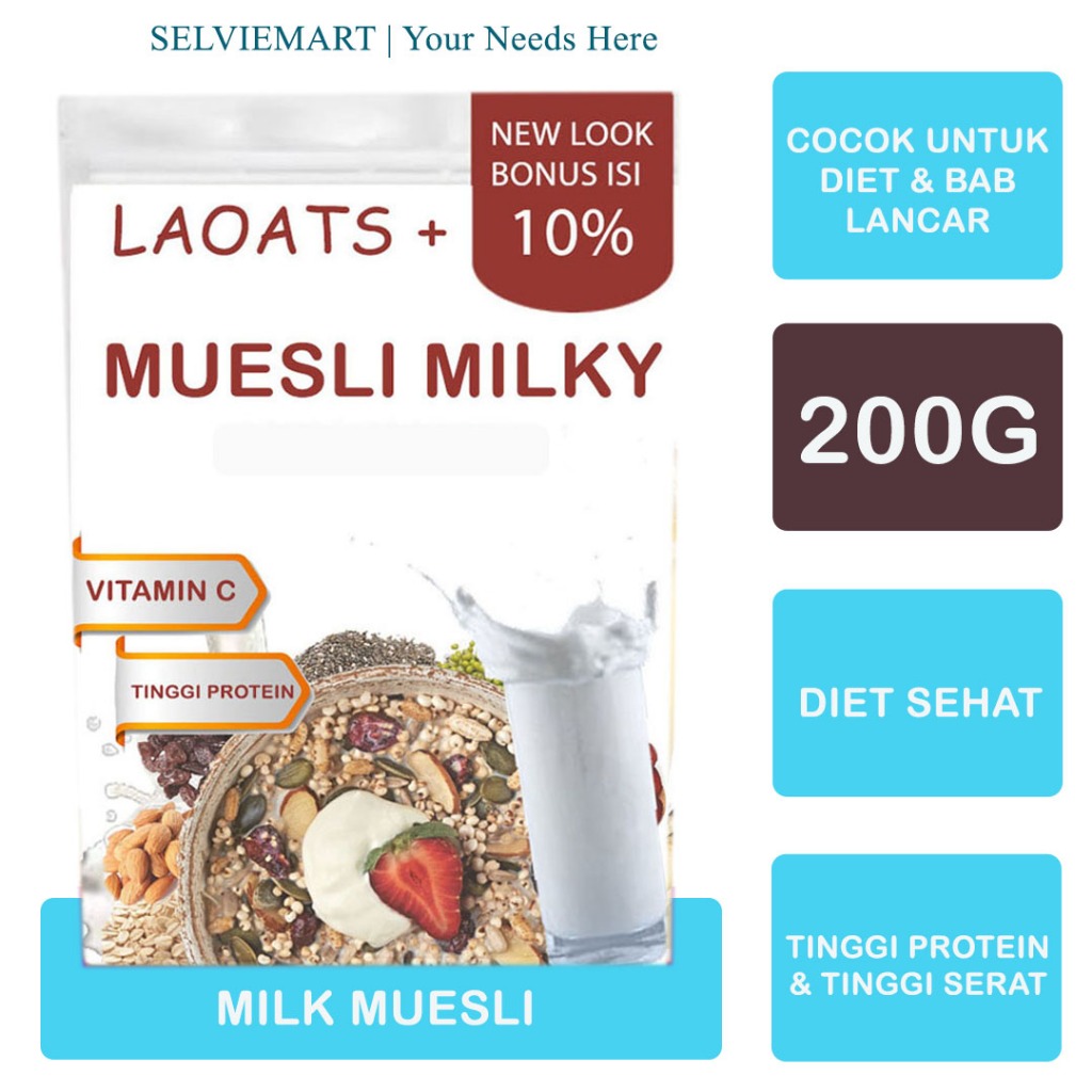 

Muesli Fruit and seed Pelangsing Badan Penurun Berat Badan Muesli Low Fat Susu Diet Pengganti Makan Muesli Laoats