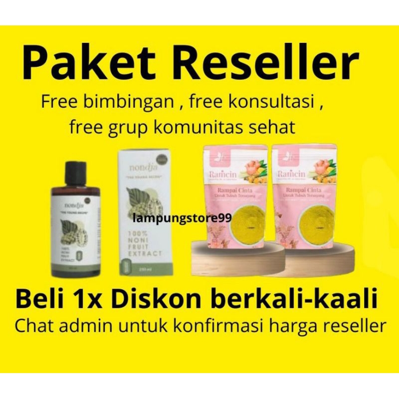 

Paket Reseller Ramcin dan Nondja Jamu Bubuk Jahe Lengkuas Sereh Kunyit dan Buah Noni / Mengkudu Fermentasi Paket Diet