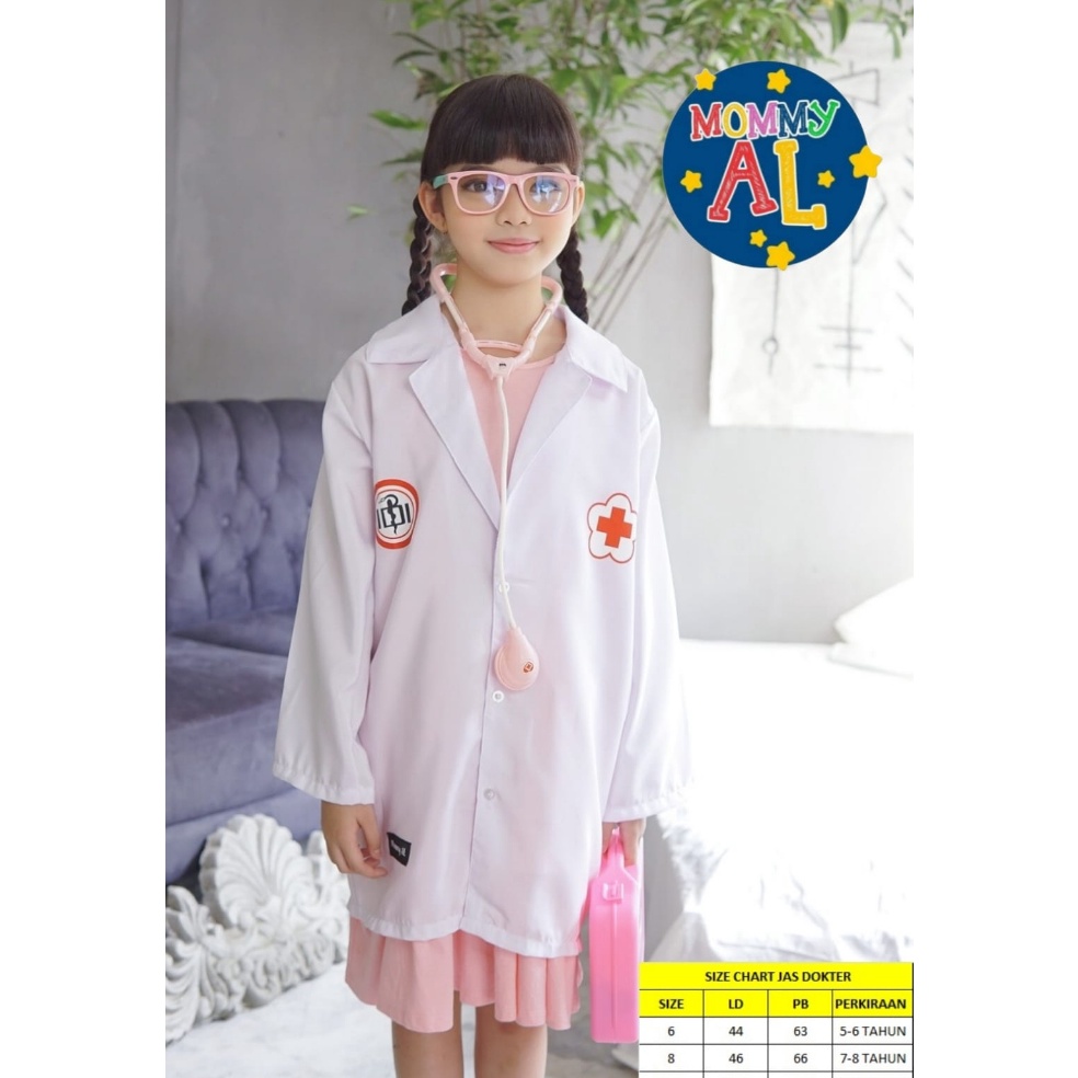 JAS DOKTER ANAK 6-10 TAHUN/Jas dokter Anak/Jas Dokter anak kecil/jas dokter anak murah/jas dokter an