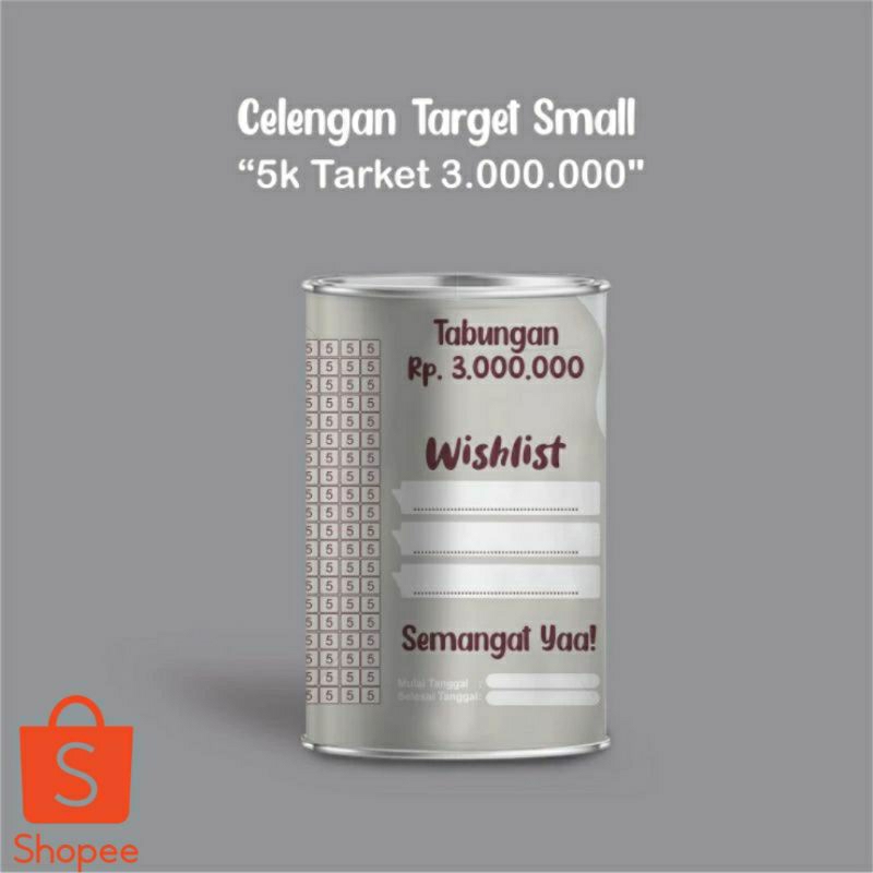CELENGAN TARGET MURAH CELENGAN VIRAL CELENGAN TIKTOK TABUNGAN BUKA TUTUP ( SMALL 5 RIBU TARGET 3 JUT