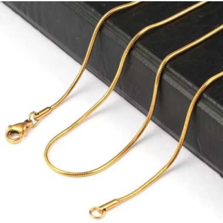 Kalung Belut Halus-Kalung Belut Bulat-Kalung Titanium Import-Kalung Belut Tipis-Kalung Anti Karat-ka