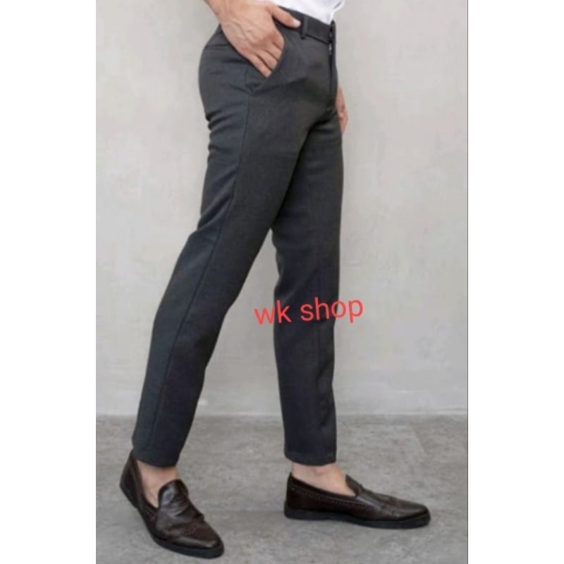 celana bahan kantor pria formal big size