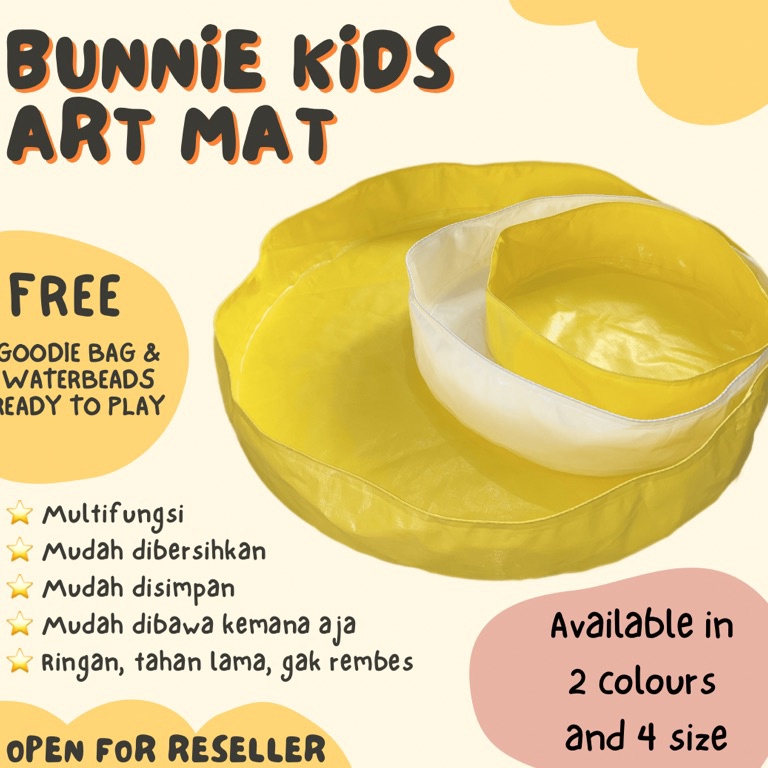 TERMURAH [FREE RAINBOW RICE] Bunnie Kids Art Mat/All purpose mat/Sensory mat/playmat/Alas bermain an