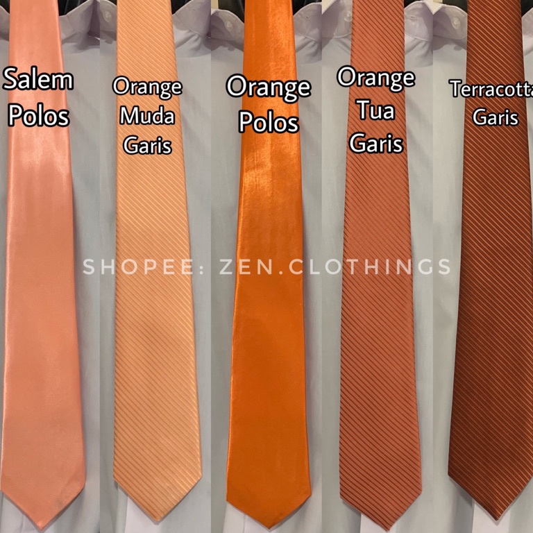 MENARIK Dasi Panjang Pria Dewasa Warna Orange Gelap Tua Terracotta dan Orens Muda Terang Salem Terac