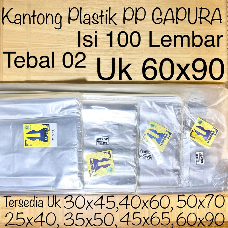 [Isi100] Plastik Laundry GAPURA 60x90 Tebal 02 / Kantong Plastik PP 60x90x02 / Plastik Opp Tipis 60x