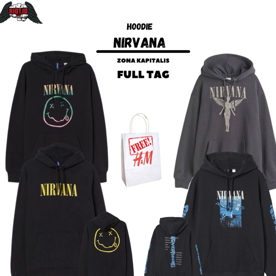 WTYW1509 【MEGA SALE】 (11.11) Hoodie Crewneck HM Nirvana Baby Smile Rainbow Black Angel Drak Grey Pin