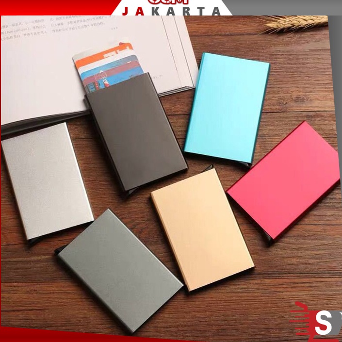 Harga Termurah OSM JKT D5550 Card Holder Premium Aluminium / Card Holder Auto Pop up / Dompet Kartu 