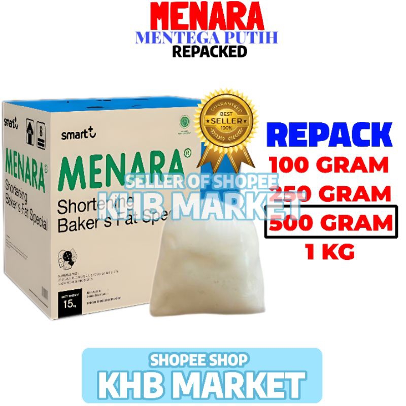 

Mentega Putih Menara Shortening 500 Gram Repacked