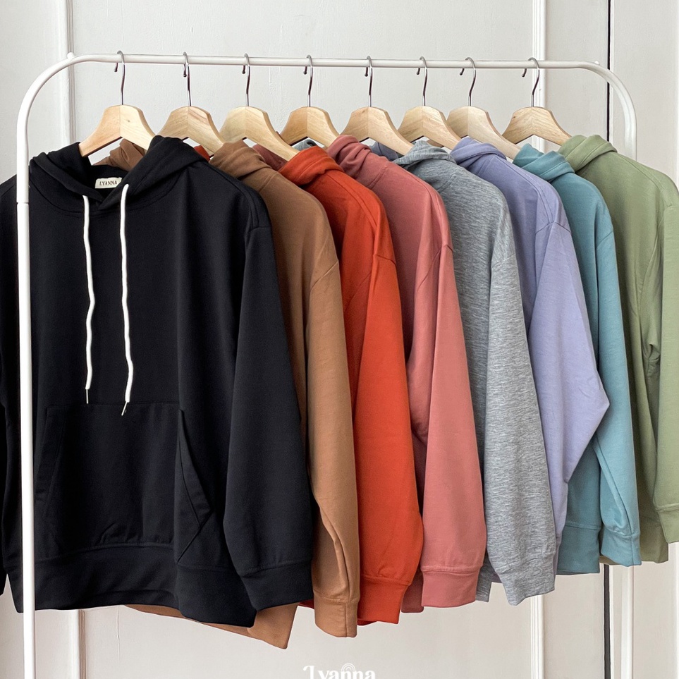 Basic Hoodie | Hoodie Polos Wanita Kasual Olahraga Korean Style Hijab Friendly | LYANNA
