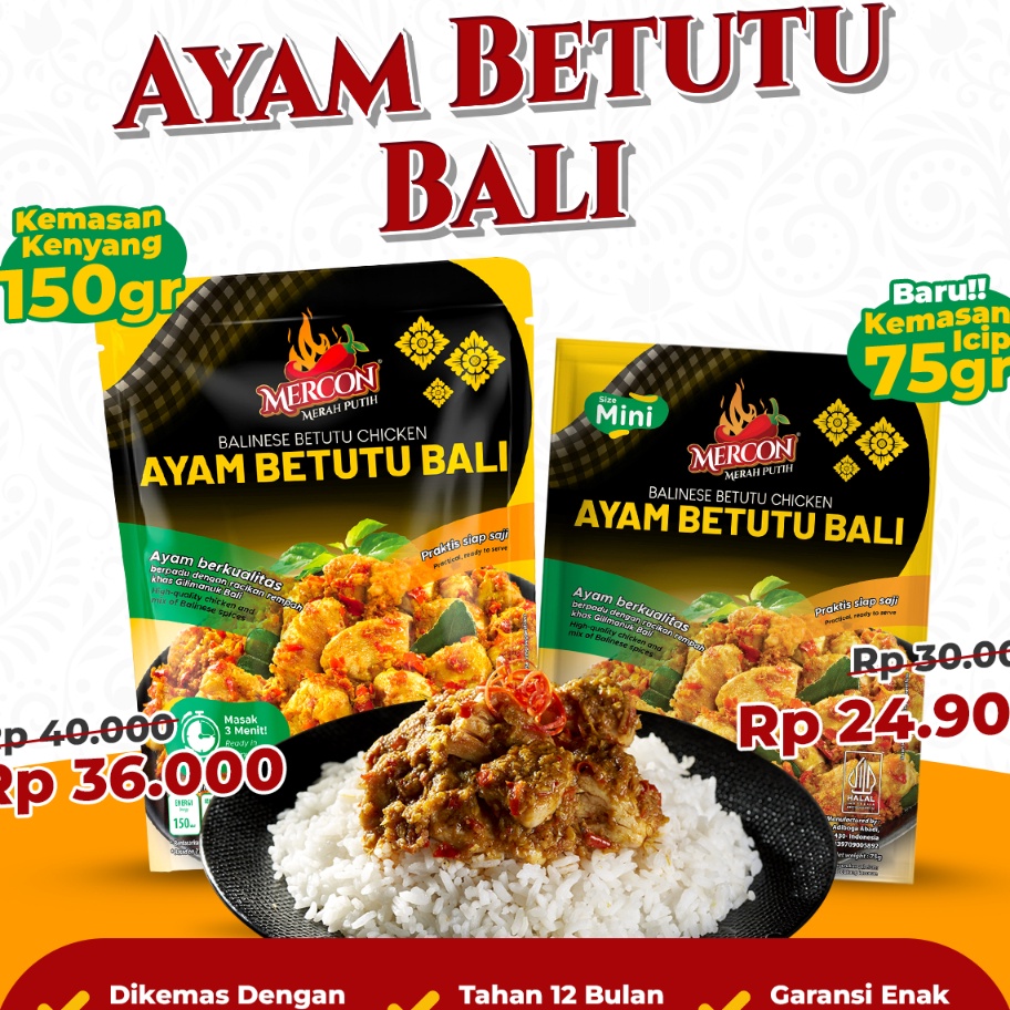 

RWWT5541 DiSkon !! Mercon Merah Putih - Satuan || Limited Edition !! Ayam Betutu