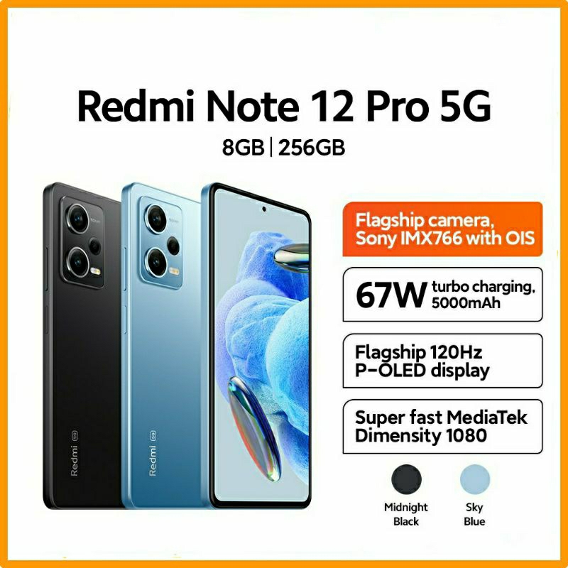 REDMI NOTE 12 PRO 5G (8/256GB) NEW GARANSI RESMI