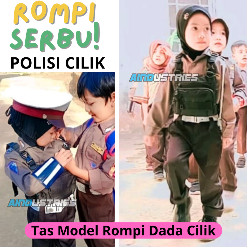 Rompi Serbu Polisi Cilik Tas Depan Dada Anak Accecories PociL Chest Bag