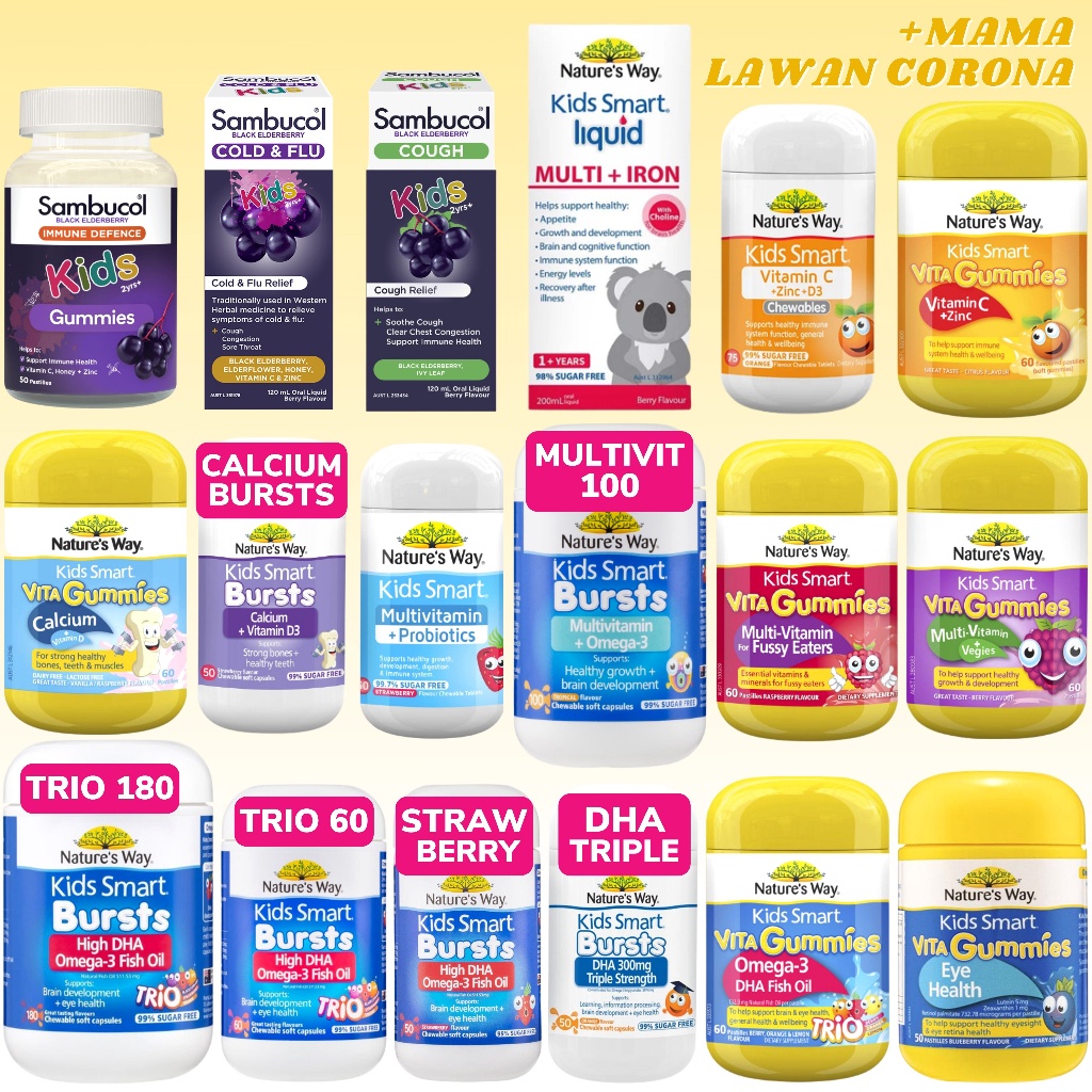 12.12 FLASH SALE NATURE'S WAY Kids Smart Vitamin C Zinc Vita Gummies Iron Natures Calcium Vit D D3 O