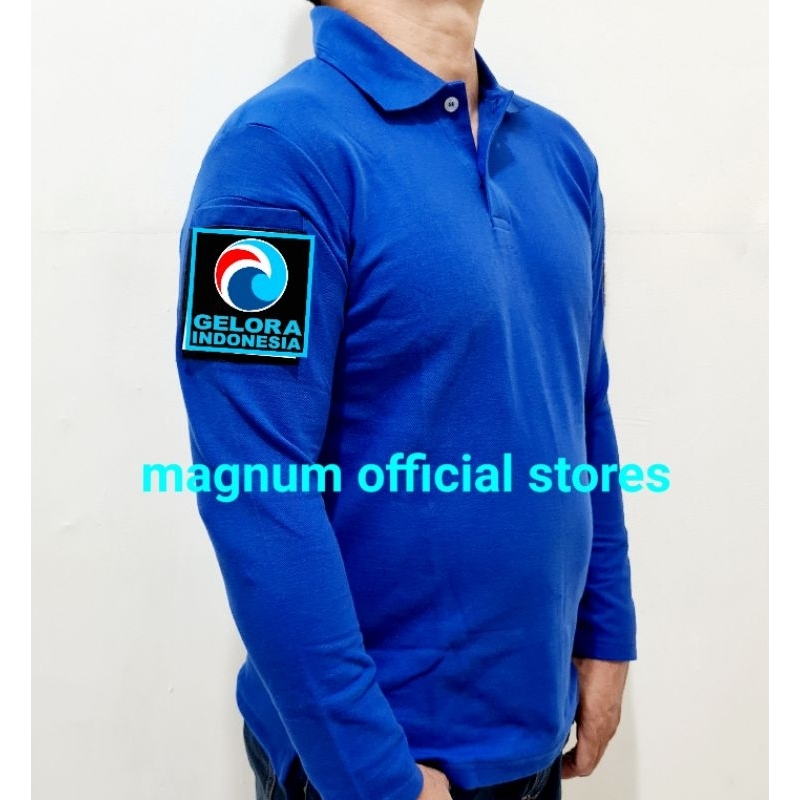 Kaos Baju Logo Gelora Polo Lengan Panjang Model Tactical PDL Free 3 Emblem Patch Tempelan Velkro