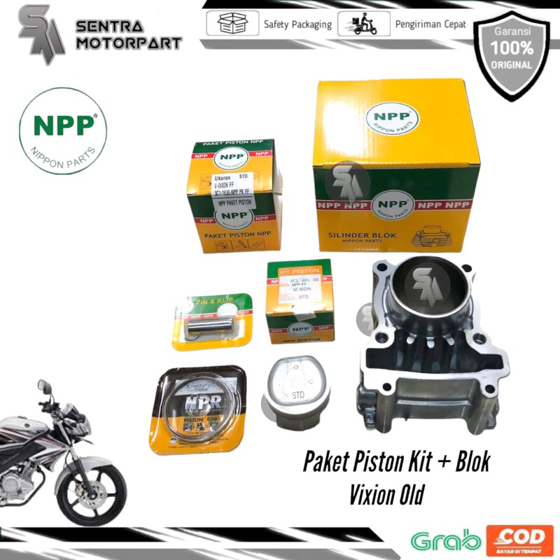 Cylinder silinder block blok seher bawah vixion old lama paket piston kit npp