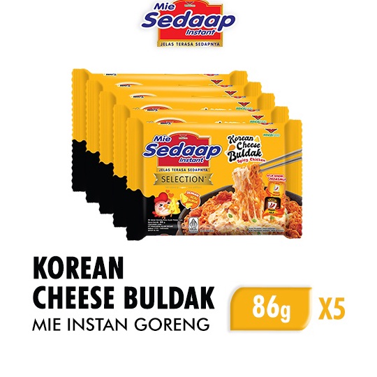 

FNDH2823 PALING AMPUH>>> Sedaap Mie Instan Goreng Korean Cheese Buldak Bag 86 gr x5