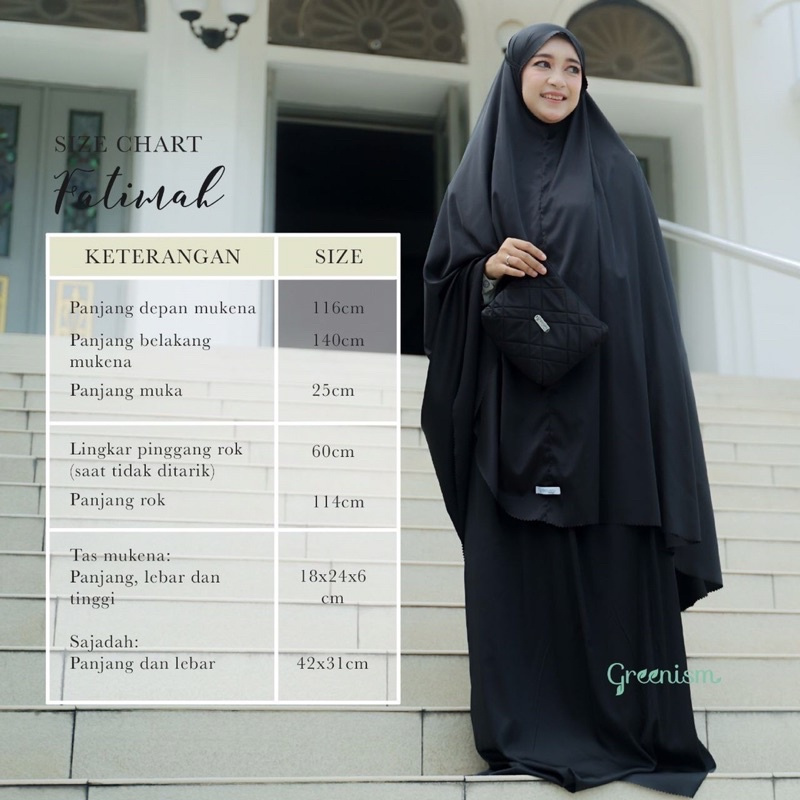 MUKENA Fatimah  telekung putih original GREENISM