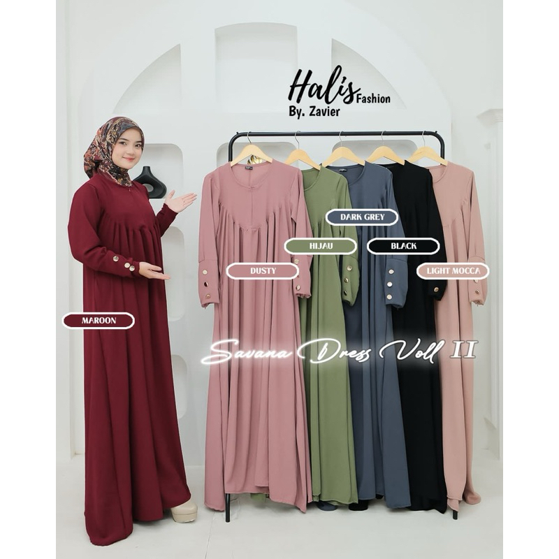 SAVANA DRESS BY HALIS FASHION/ GAMIS HALIS FASHION/ DRES TERBARU CRINKLE HALIS FASHION