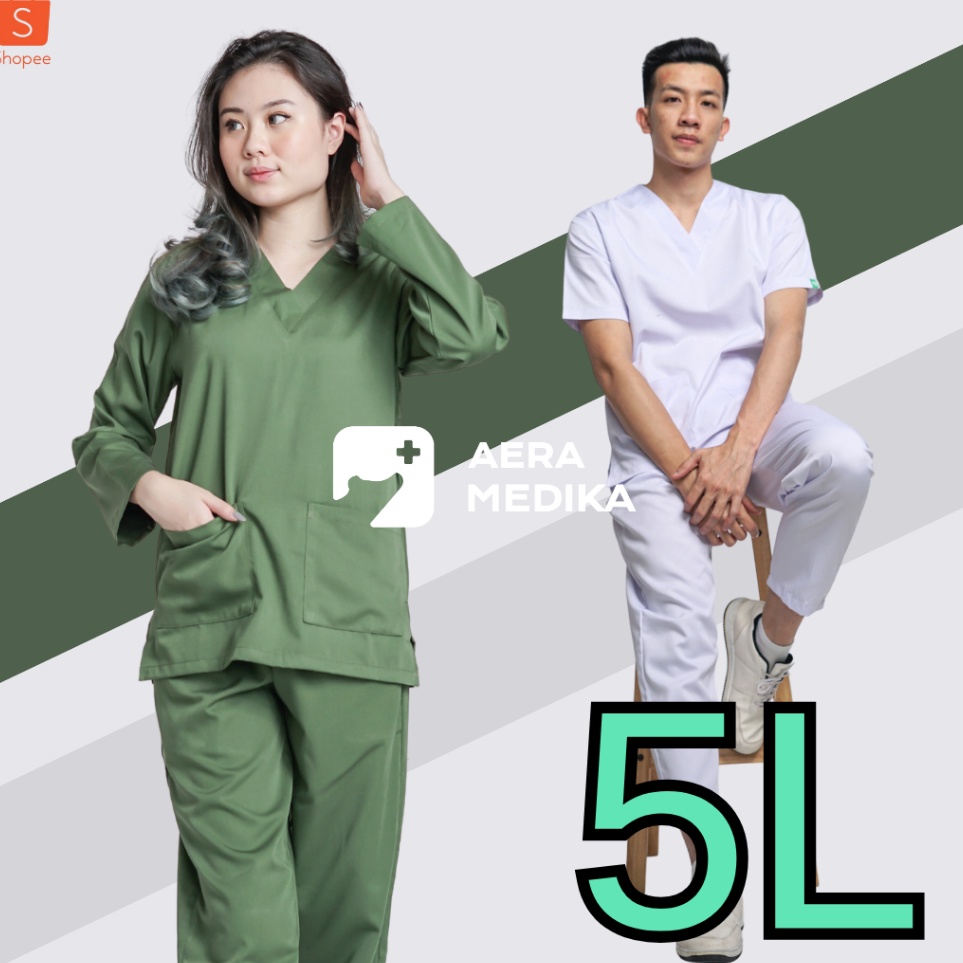 KRFH0524 [PROMO SALE] 5L - SCRUB / BAJU JAGA / BAJU OK / BAJU DOKTER / SERAGAM OKA - AERAMEDIKA