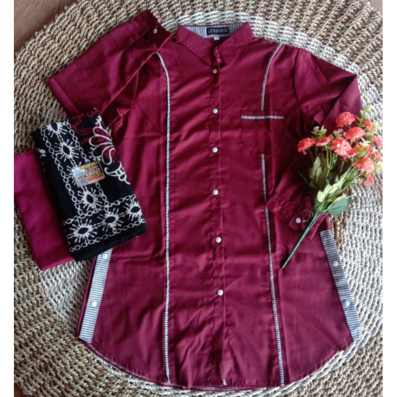 Terbaik Tunik Toyobo Import// Set Tunik Sarung Plus Jilbab grosir