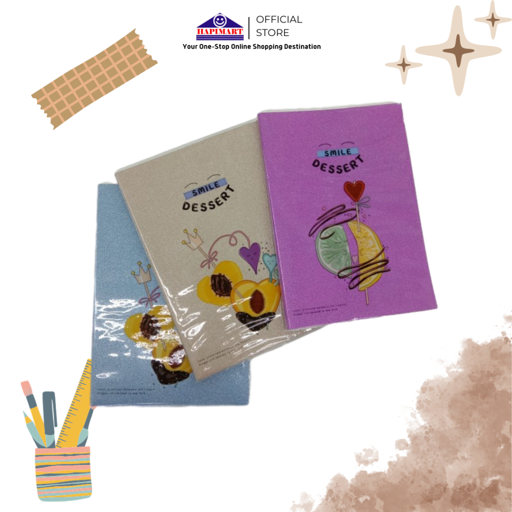 

Notebook Glitter Smile Dessert/Buku Catatan Sampul Glitter A5 - Biru
