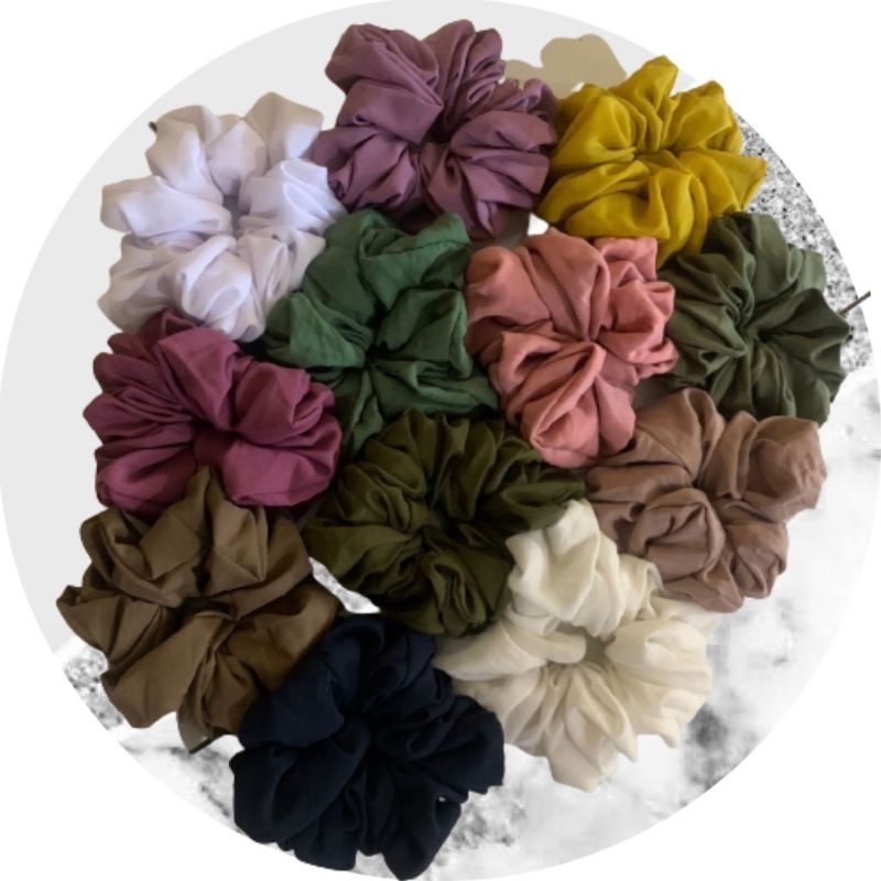 Mahkota- Ikat rambut Cepol hijab scrunchie jumbo mini baby doll armany murah