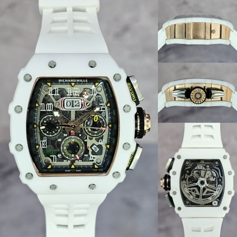 Jam tangan Automatic Swiss RM 11-03 Le Mans White Ceramic Limited Edition fullset