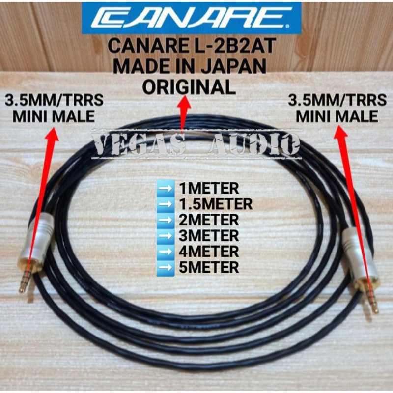 KABEL CANARE JACK 3.5MM/TRRS MALE TO 3.5MM/TRRS MALE 1METER-5METER